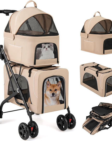 Giantex Double Dog Stroller - Pet Stroller for 2 Dogs