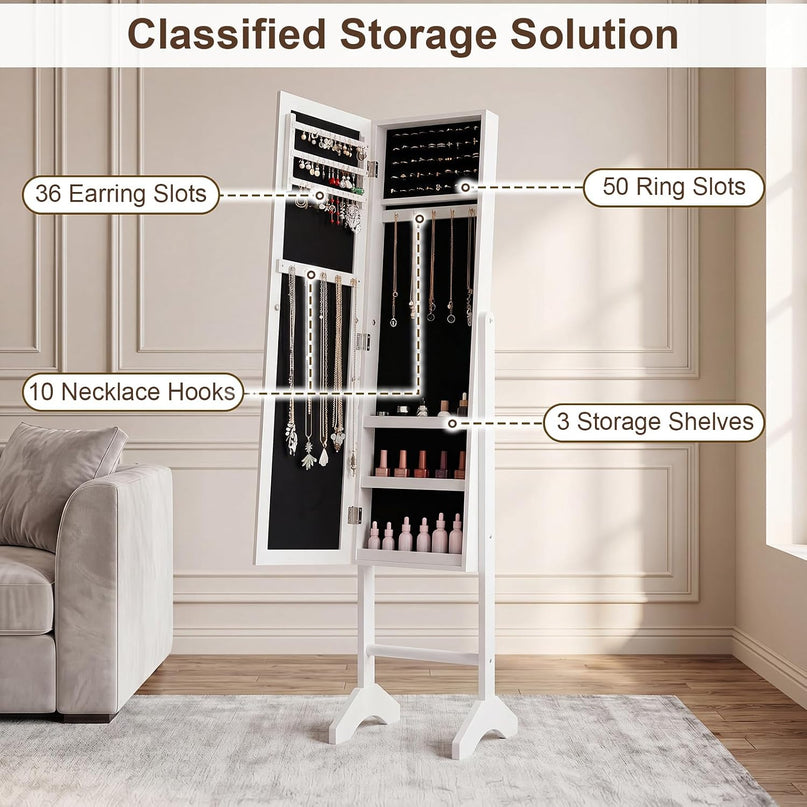 Giantex Jewelry Armoire with Full Length Mirror