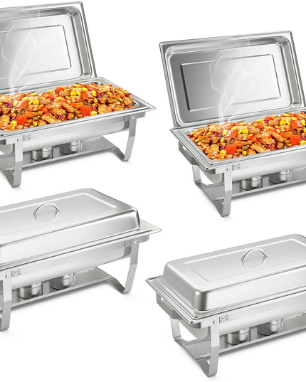 Giantex 2 Packs Chafing Dish 9 Quart Chafter Dishes Stainless Steel