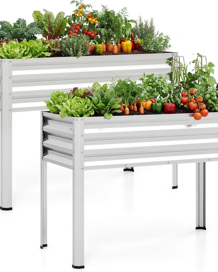 Giantex Raised Garden Bed with Legs | 44" x 22" x 32" Metal Large Elevated Planter Box (1/2)