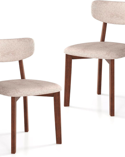 Giantex Wood Dining Chairs Set of 2, Farmhouse Wooden Dining Room Chair with Cushion Seat