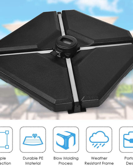 4PCS Patio Umbrella Base Weight (Triangular 33"X33") - Giantexus