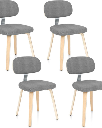 Giantex Chaises de cuisine en bois rembourrées en tissu chenille, lot de 2/4