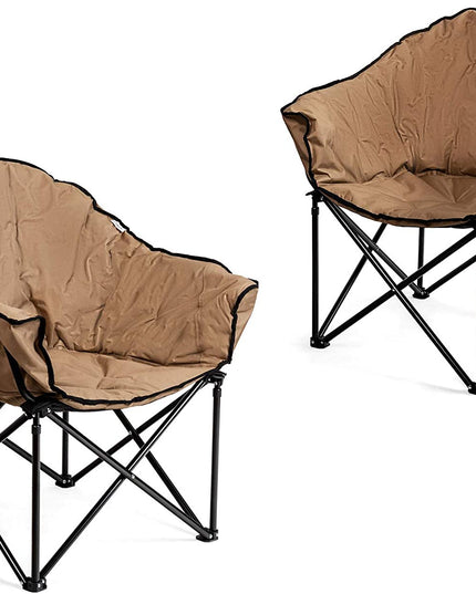 Giantex Portable Camping Chair, Lawn Chair, Outdoor Folding Chair with Cup Holder, Soft Seat