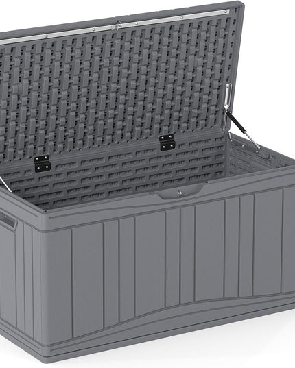 Giantex 80 Gallon HDPE Outdoor Deck Box w/Gas Struts & Lock-Compatible