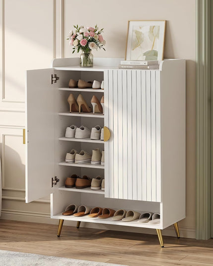 Giantex 7-Tier Wooden Shoe Storage Cabinet w/Door