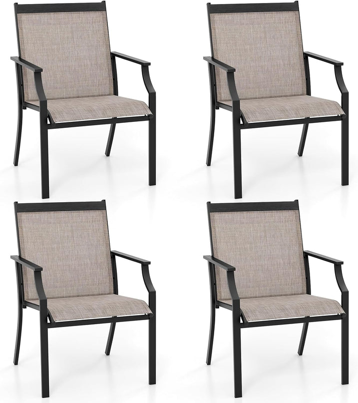 Giantex Patio Chairs Set of 2, All Weather Resistant Outdoor Chairs for Front Porch Lawn Garden Yard