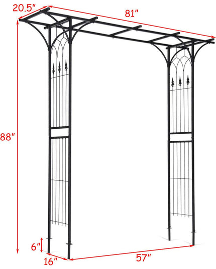 Giantex Metal Garden Arch, Wedding Arbor for Ceremony, Pergola Arbor Garden Trellis for Various Climbing Plant