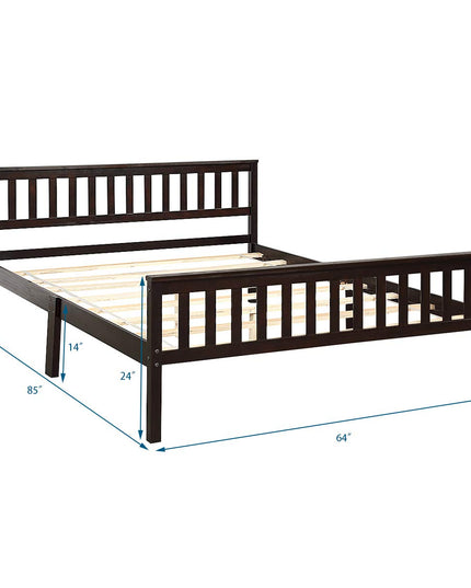 Giantex Wood Slats Great Support with Six Legs, No Box Spring Needed, Antique Espresso (Queen)