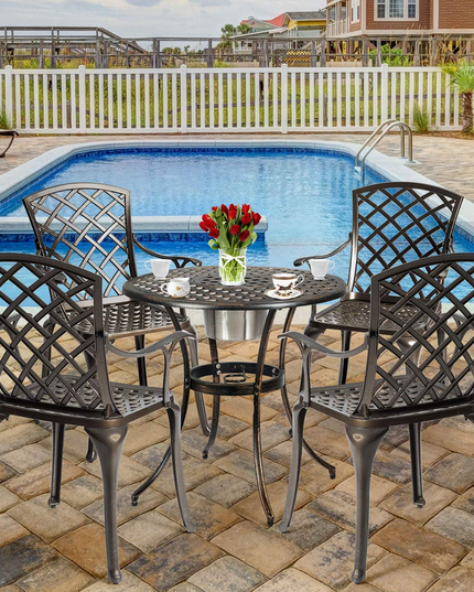 Giantex Aluminum Arm Dining Chairs Set of 2