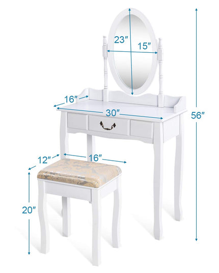 Giantex White Large Bedroom Vanities w/Drawer