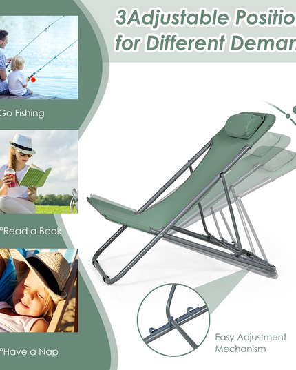 Giantex Beach Chair for Adults Camping Chair Set