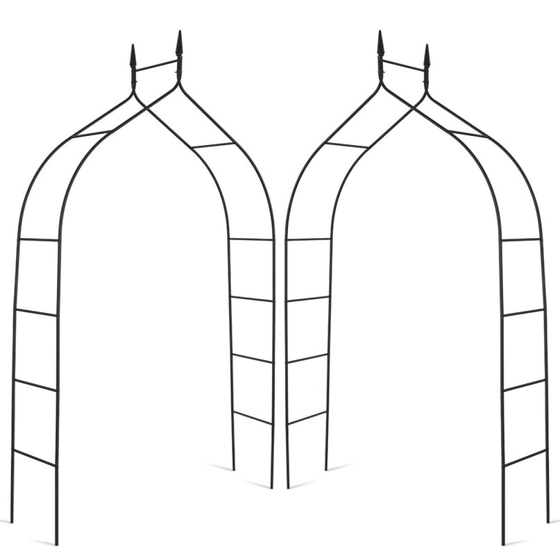 Giantex Metal Garden Arbor Wedding Arch, 9.5 FT Wedding Arbor for Ceremony, Pergola Arbor for Climbing Plant Roses Vines