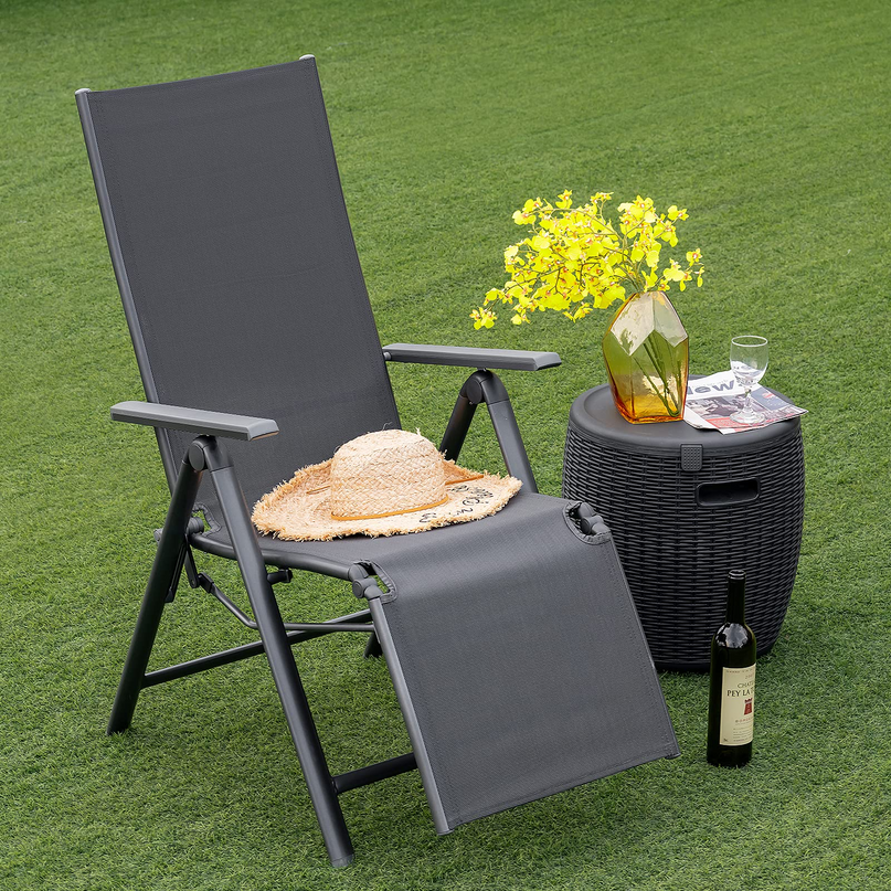 Giantex Reclining Patio Chairs Folding Lounge Chair