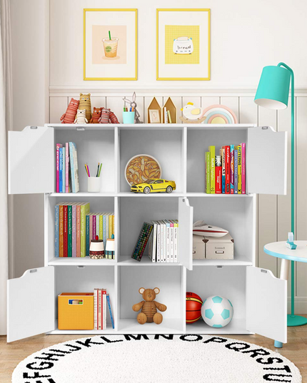 Giantex 9-Cube Storage Organizer, Storage Cabinet with 4 Open Cubes and 5 Cabinets