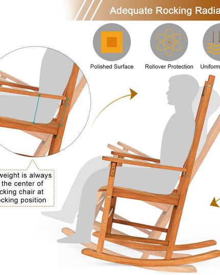 Porch Rocking Chair, Solid Wood Rocker