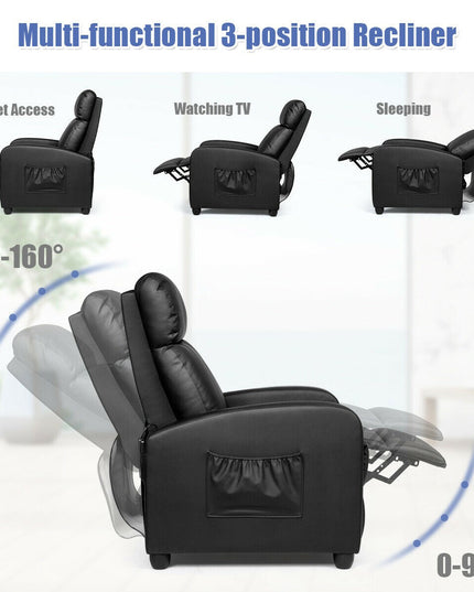 Giantex Recliner Chair for Living Room, Recliner Sofa Wingback Chair w/Massage Function