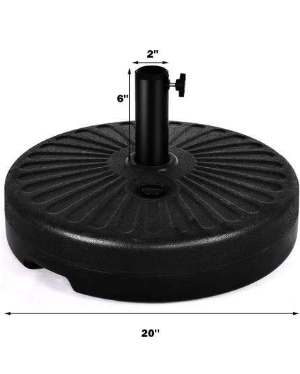 Giantex 23L Round Water Filled Patio Umbrella Base, 20" Heavy Duty Stand Weight - Giantexus
