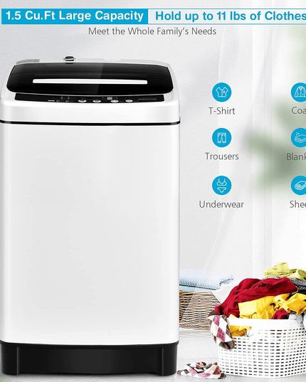 2 in 1 Portable Laundry Washer 1.5Cu.Ft 11lbs Capacity Washer and Dryer Combo - Giantexus