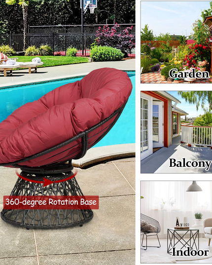 Giantex Rattan Round Papasan Chair