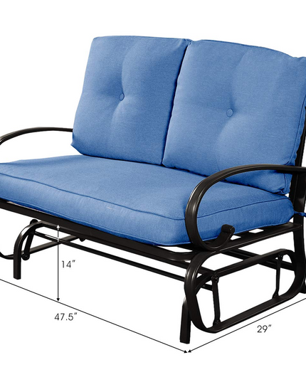 Giantex Loveseat Outdoor Patio Rocking Glider Cushioned 2 Seats