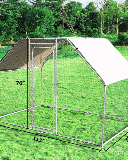 Giantex Large Metal Chicken Coop Walk-in Chicken Coops Hen Run House Shade Cage