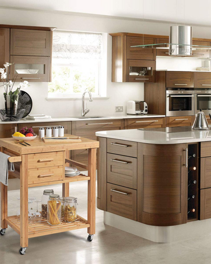Giantex Kitchen Island, Bamboo Island Cart, Natural