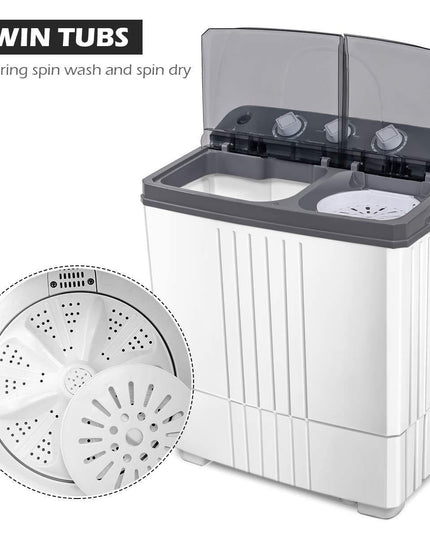20Lbs Capacity (12Lbs Washing and 8Lbs Spinning), Compact Portable Washing Machine, Mini Laundry Washer for Apartment and Home - Giantexus