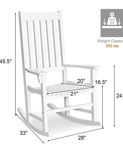 Giantex Rocking Chair Acacia Wood Frame Outdoor& Indoor