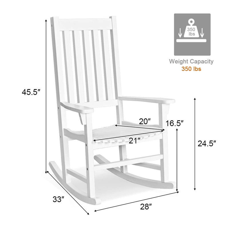 Giantex Rocking Chair Acacia Wood Frame Outdoor& Indoor
