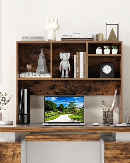 Giantex Desktop Bookshelf, Countertop Storage Hutch with 4 Shelves for Computer Desk, Dressing Tabletop Display Rack