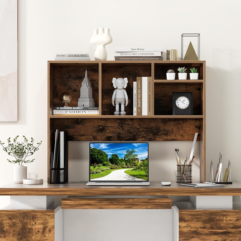 Giantex Desktop Bookshelf, Countertop Storage Hutch with 4 Shelves for Computer Desk, Dressing Tabletop Display Rack