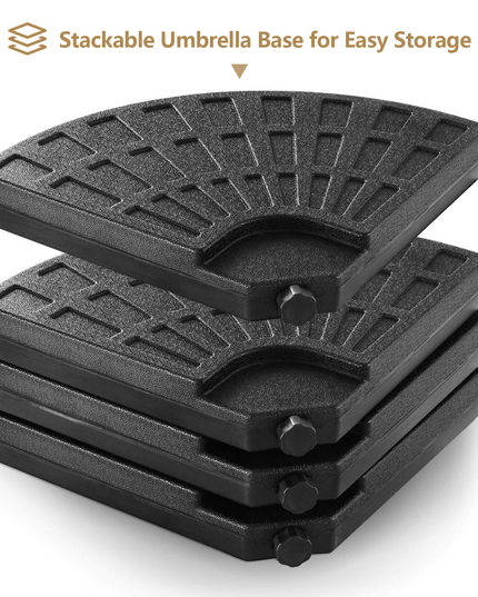 Giantex Patio Offset Umbrella Base Stand w/Sand/Water Filled 4-Pieces Base Plates (Round Base) - Giantexus
