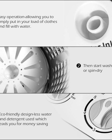 Portable Twin Tub Mini Clothes Washer Machine for Apartment