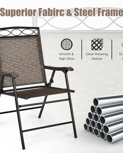 Set of 2 or 4 Patio Chairs, Outdoor Folding Lawn Chairs for Beach