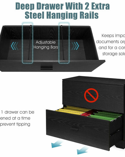 Giantex 2-Drawer Lateral File Cabinet Printer Stand