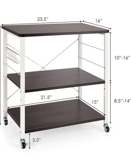 Giantex Kitchen Baker's Rack 3-Tier Microwave Cart on Wheels