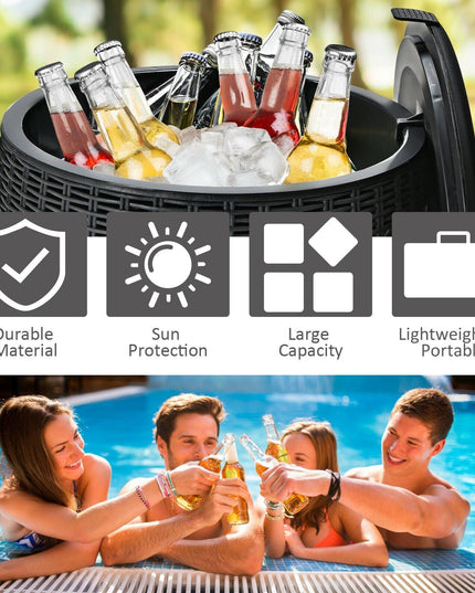 Giantex 12 Gallon Ice Cooler, Wicker Round Ice Chest