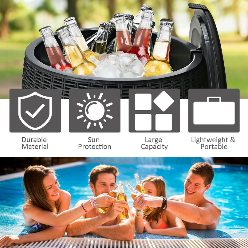 Giantex 12 Gallon Ice Cooler, Wicker Round Ice Chest