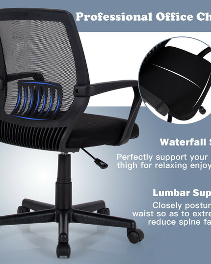 Mesh Office Chair, Mid Back Computer Desk Chair, Ergonomic Executive Chair