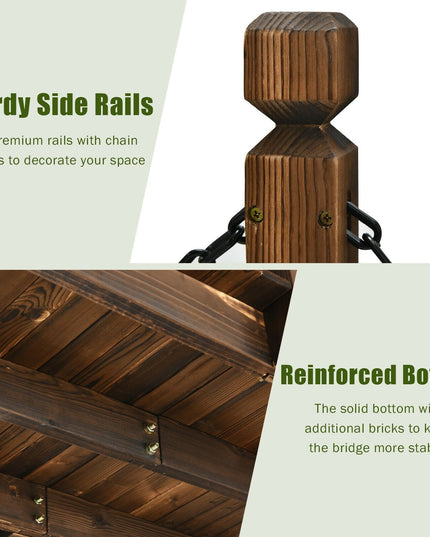 Giantex 5 ft Wooden Garden Bridge