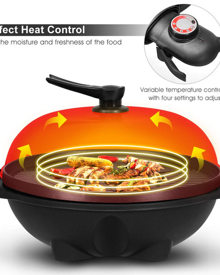 Giantex 1350W Electric BBQ Grill Non-stick w/ 4 Temperature Setting Outdoor Garden Patio Camping