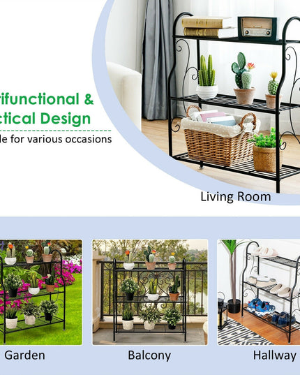 Wood Plant Stand, Multi Tier Flower Pot Holder Display Shelf