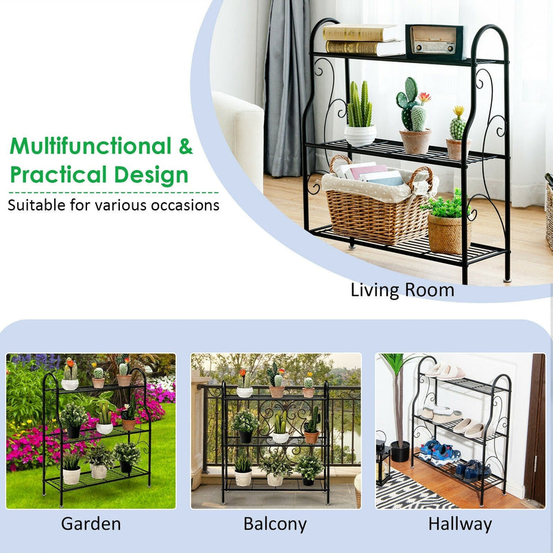 Wood Plant Stand, Multi Tier Flower Pot Holder Display Shelf