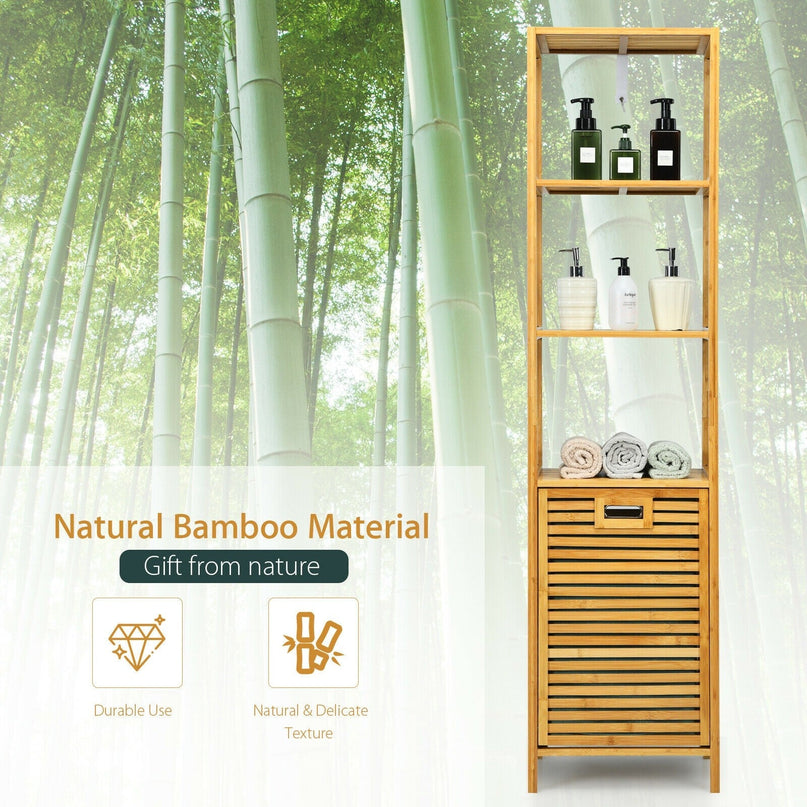 63" Tilt Out Laundry Hamper and 4-Tier Storage Shelves
