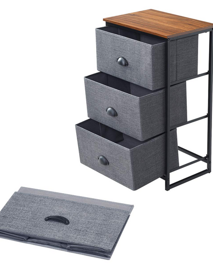 Giantex Dresser Storage Tower Nightstand W/Fabric Drawers