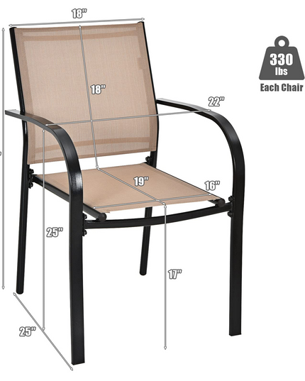 Comfortable 2 Pack Bistro Chairs for Porch Garden Backyard Poolside
