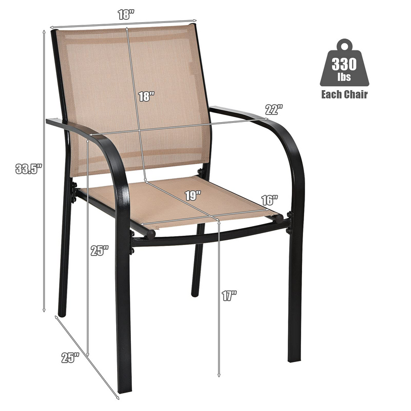 Comfortable 2 Pack Bistro Chairs for Porch Garden Backyard Poolside
