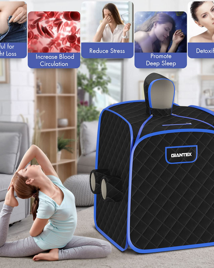 Giantex Portable Folding Sauna, 1 or 2 Person Steam Spa with Remote Control