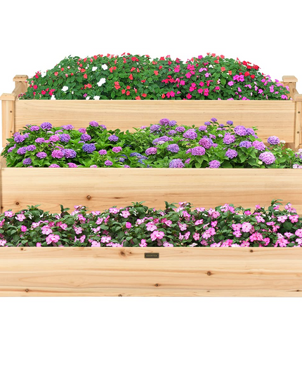3 Tier Raised Garden Bed, 49'' x 49'' x 22"  (L x W x H)